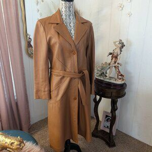 Vintage "Kirk's Suede Life" Leather Coat Ladies Size 14 Camel